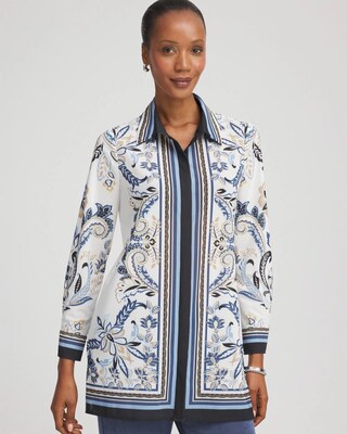 Travelers™ Collection Paisley Mesh Shirt Jacket | Chico's